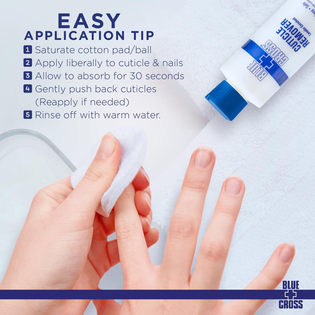 Blue Cross Cuticle Remover & Softener with Lanolin for Nails, 6 oz | Hydrating Treatment for Dry Cuticles & Hangnails, Milk Beauty, 100 Acetone Manicurist Nail Acetone, Soaking Nail Protein Bond