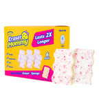 Scrub Daddy Eraser Mommy Sponges 45x - Water-Activated Cleaning Sponge with FlexTexture Scrubbing Gems - 3-in-1 Erase, Scrub, Wipe Tool for Walls, Doors, Baseboards, Hard Surfaces (6 Count)