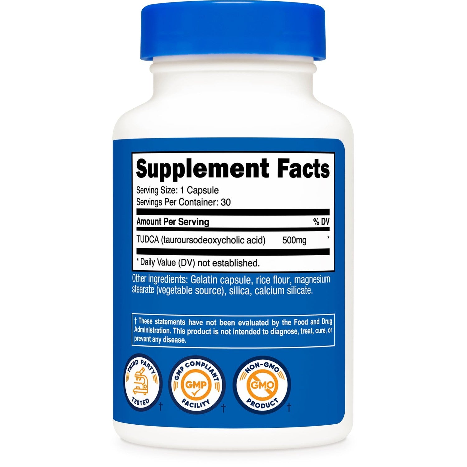 Nutricost Tudca 500mg, 30 Capsules (Tauroursodeoxycholic Acid) Gluten Free | Premium Quality, GMO-Free