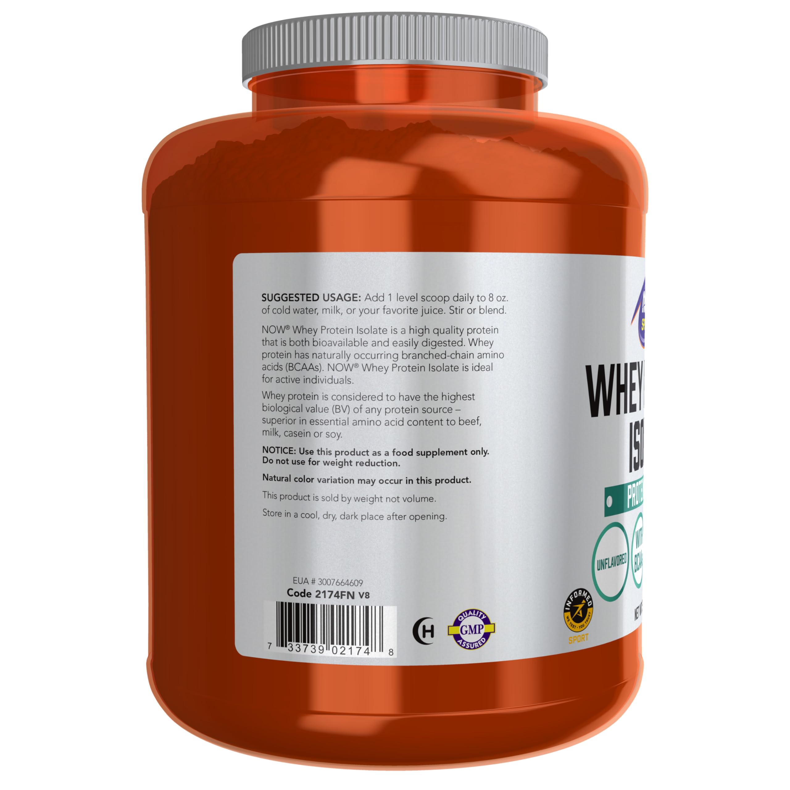 Buy now NOW Foods Sports Nutrition, Whey Protein Isolate, 25 g With BCAAs, Unflavored Powder, 5-Pound at indiglob india