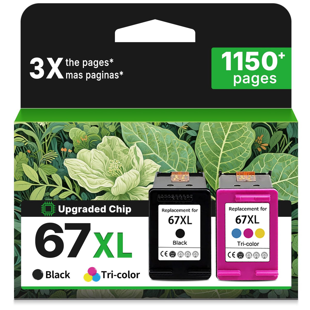 67XL Ink Cartridge for HP 67 XL Black Color Replacement to 4200 2852e 2855e