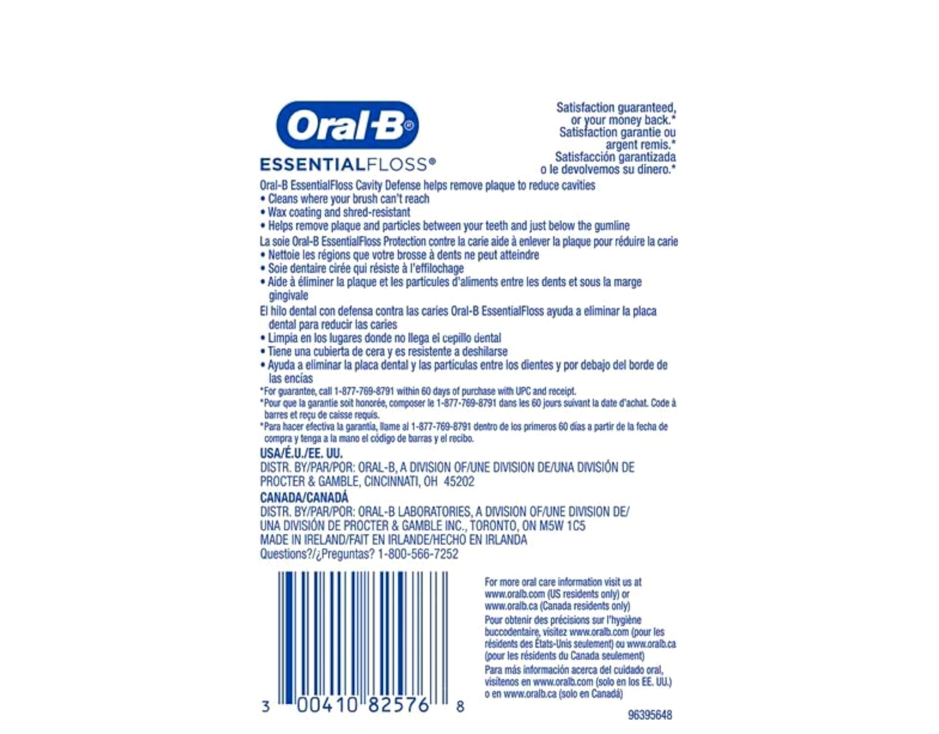 Buy now Oral-B Essential Floss 55 Yards Waxed (Pack of 6) at indiglob india