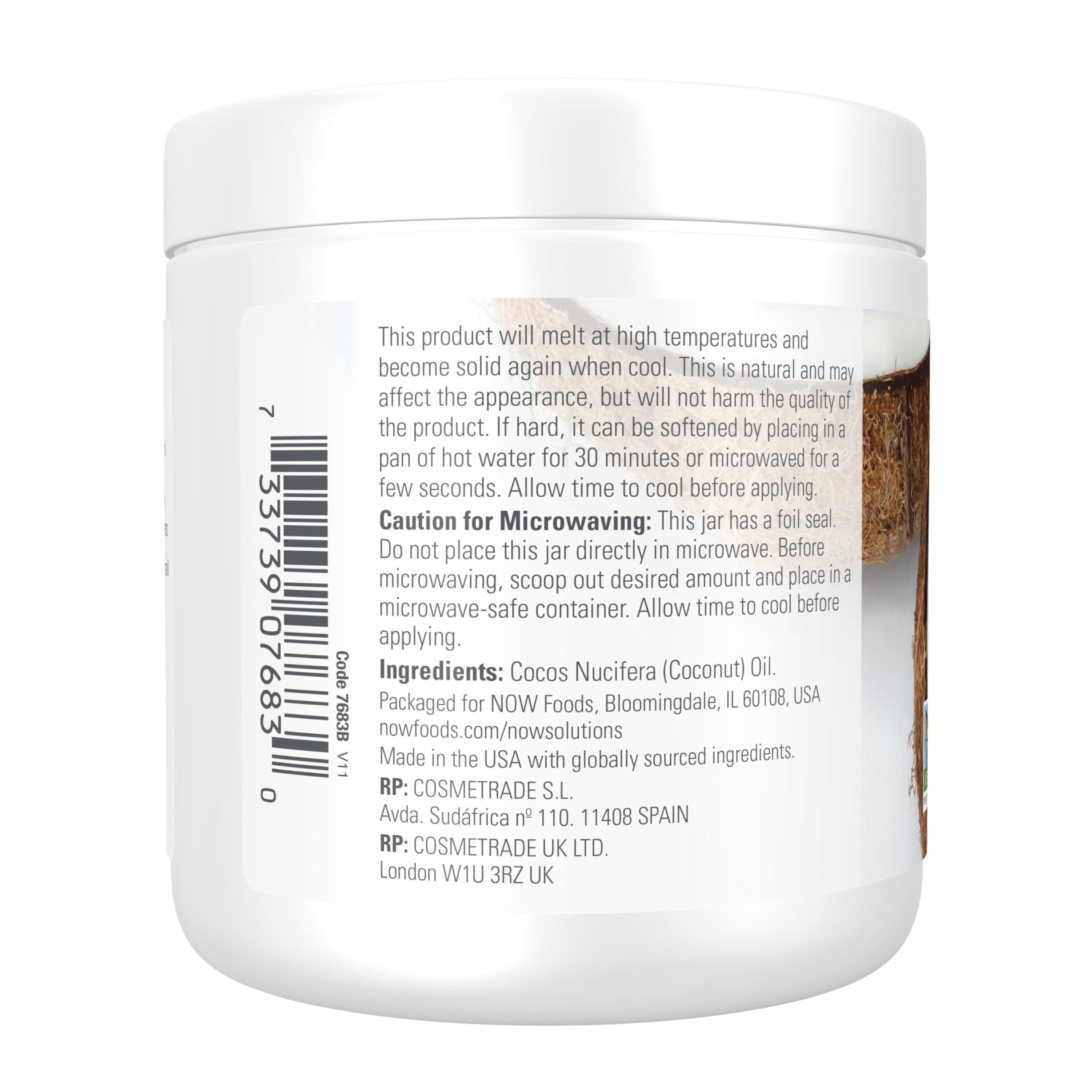 Buy now NOW Foods Solutions, Coconut Oil, Naturally Revitalizing for Skin and Hair, Conditioning Moisturizer, 7-Ounce at indiglob india