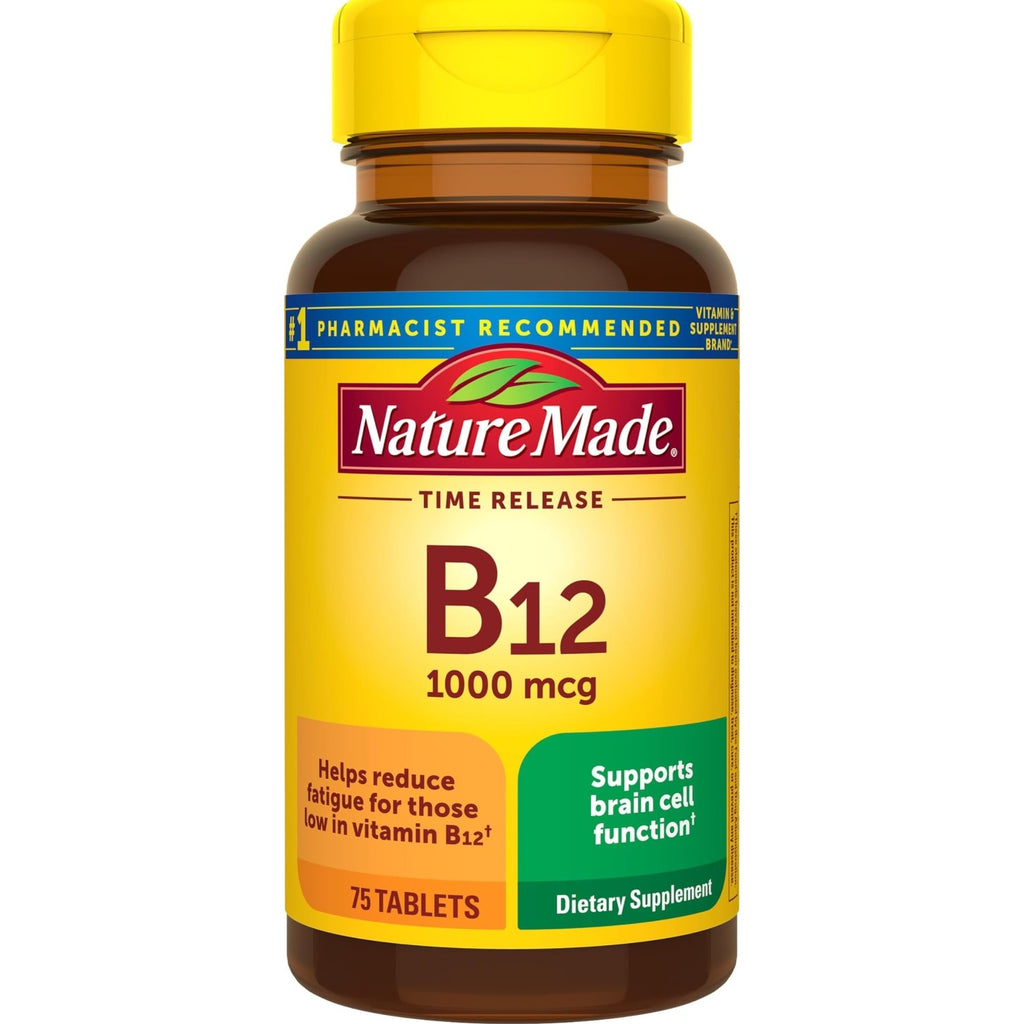 Nature Made Vitamin B12 1000 mcg Time Release Tablets, 160 Tablets | B12 Vitamins for Women and Men, Dietary Supplement for Energy Metabolism Support, Gluten Free, 160 Day Supply
