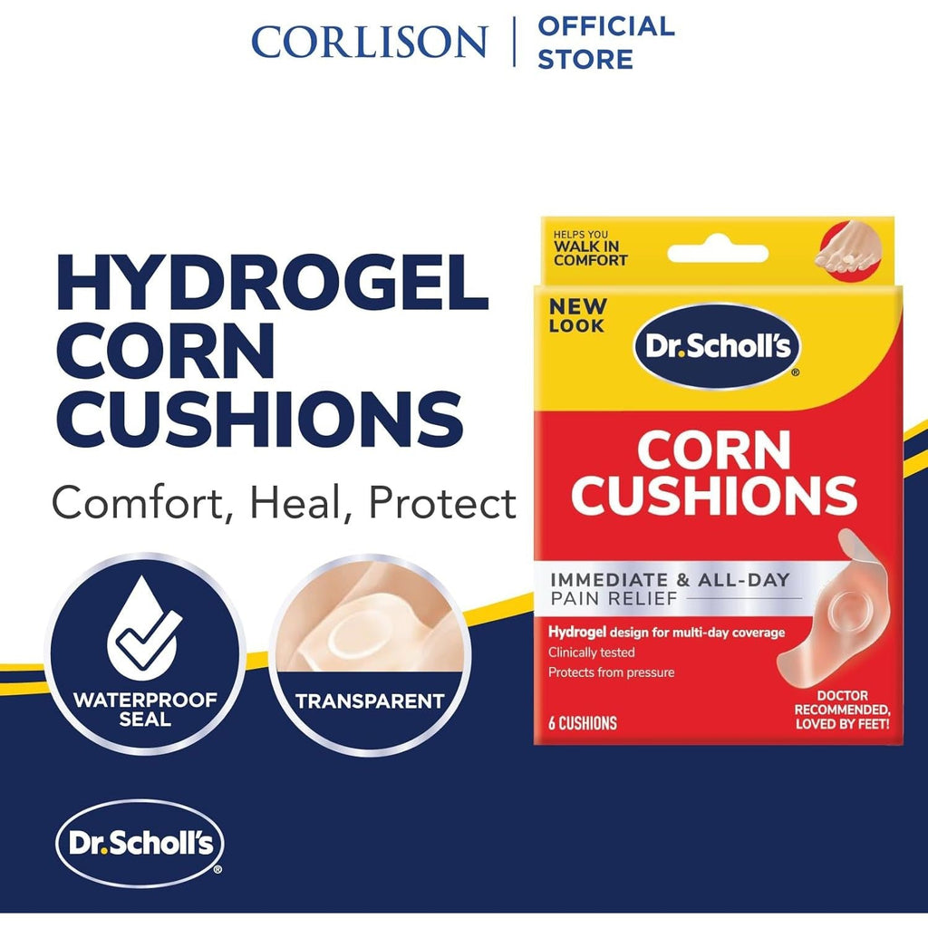 Buy now Dr. Scholl's Corn Cushion with Hydrogel Technology, 6ct // Cushioning Protection Against Shoe Pressure and Friction That Fits Easily in Any Shoe for Immediate and All-Day Pain Relief at indiglob india
