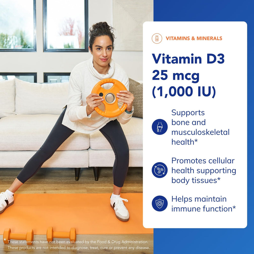 Pure Encapsulations Vitamin D3 25 mcg (1,000 IU), 60 Capsules | Supplement to Support Bone, Joint, Breast, Heart, Colon and Immune Health*, with Premium Vitamin D