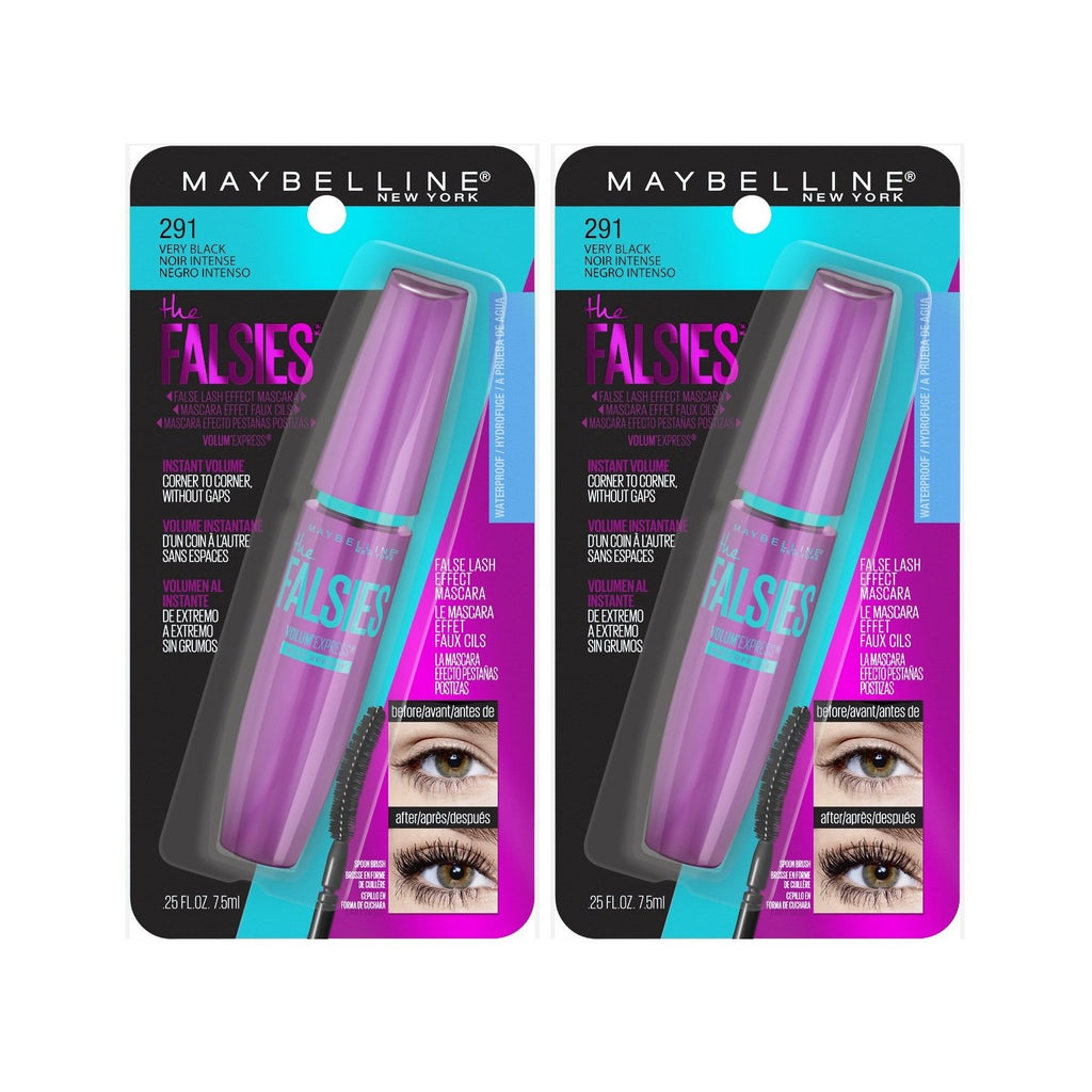 Maybelline Volum' Express Falsies Volumizing Waterproof Mascara, Very Black, 2 Count