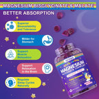 Magnesium Glycinate Gummies for Adults & Kids 4+, Sugar Free Magnesium Bisglycinate Supplement 400/200mg with B6D3, L-Theanine for Sleep & Relaxation, Brain, Muscle, Melatonin Free Gummies,1Pack