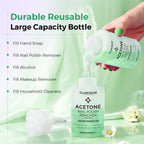 Glamonade Acetone Nail Polish Remover: Gel Polish Remover for Removal of Quick Dry Nail Polish/Gel Polish/Glitter Polish/Nail Tips | Aloe Vera Scent with Easy Push-Down Pump(6.34 Fl Oz)