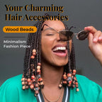 95 Pcs Wood Hair Beads for Braids & Dreadlocks, 12X11mm Natural Wooden Beads Hair Accessories for Braiding & DIY Crafts