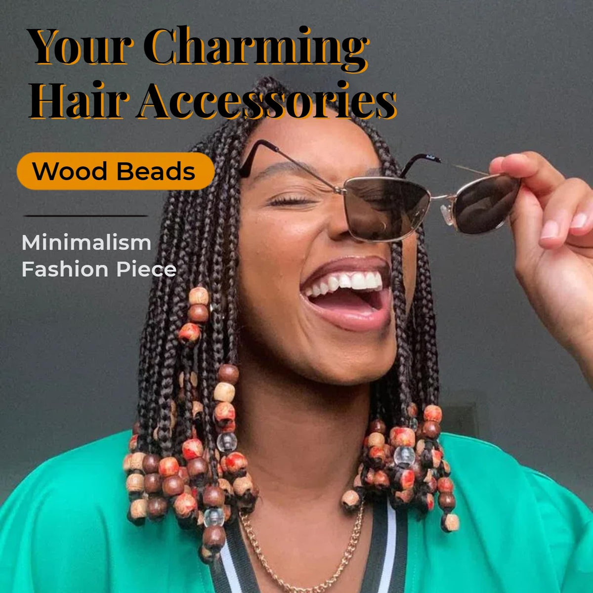 95 Pcs Wood Hair Beads for Braids & Dreadlocks, 12X11mm Natural Wooden Beads Hair Accessories for Braiding & DIY Crafts