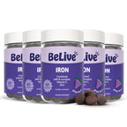 BeLive Iron Gummies, Multivitamin Supplement, Blood Oxygen Support, 120 Ct | With Vitamin C, B Complex, Folate, and Zinc for Women, Men & Kids for Growth and Development, Grape Flavor