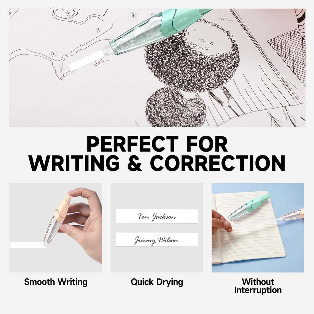White Correction Tape, Retractable Refillable Correction Tape