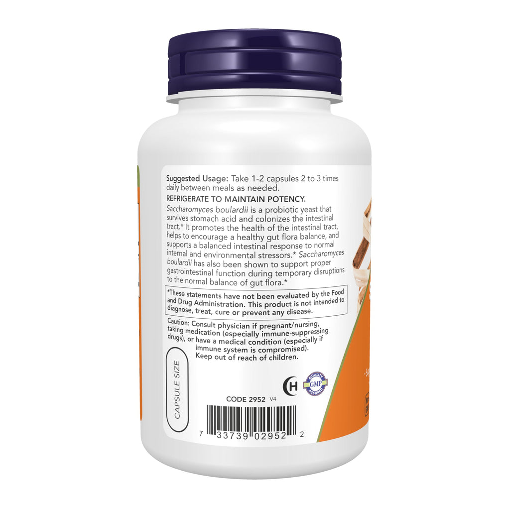 NOW Foods Supplements, Saccharomyces Boulardii, 5 Billion CFU Probiotic, 120 Veg Capsules