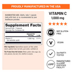 NatureWise Vitamin C 1000mg Capsules - Extra Strength Vegan Vitamin C for Daily Antioxidant & Immune Support - Non-GMO, USA Manufactured - 60 Capsules[60-Day Supply]