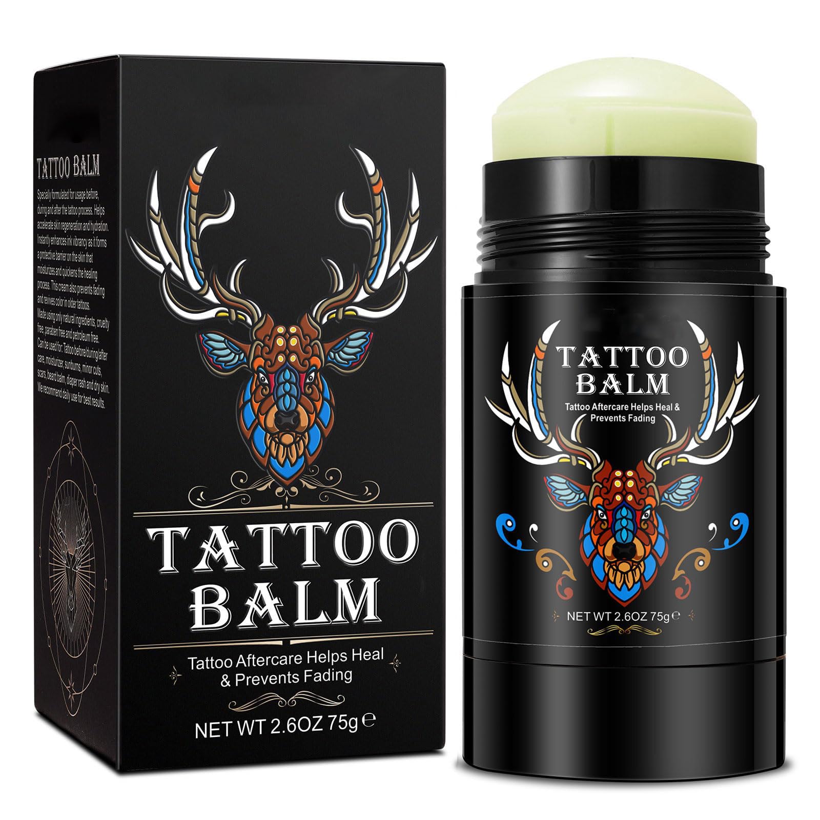 2pack Tattoo Aftercare Butter Balm, 2.6 oz, Old & New Tattoo Moisturizer Healing Brightener for Color Enhance, Natural Tattoo Cream