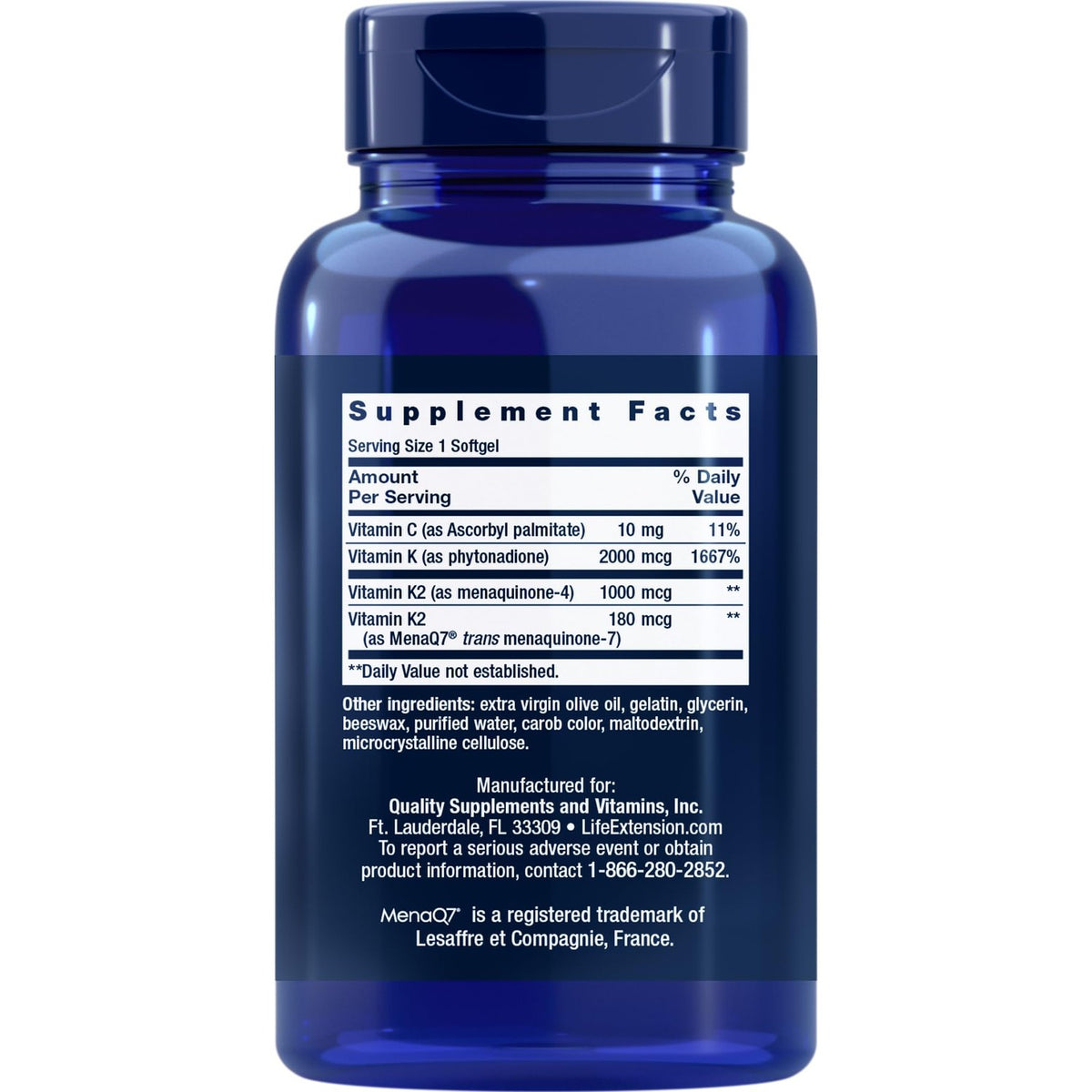 Life Extension Super K, 150 Softgels, with Vitamin K1 and K2 - MK4 & MK7