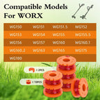 12 Pack Trimmer Spool Line for Worx , WA0010 Replacement Weed Wacker String