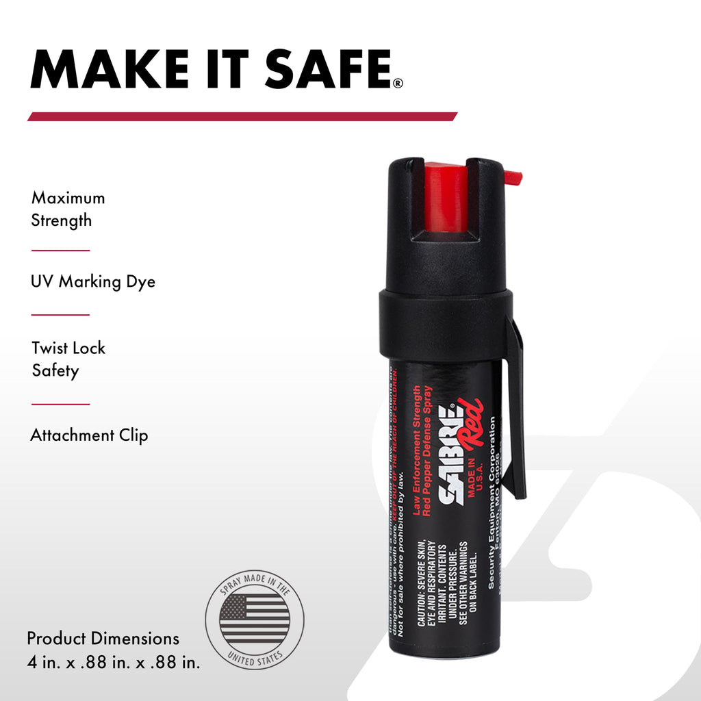 SABRE Pepper Spray & 3-in-1 Stun Gun with Flashlight and Anti-Grab Bar Technology, Self Defense Kit, 35 Bursts, 10 Ft (3 m) Range, 120 Lumens LED Light, Rechargeable Battery (Set of 2)