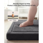 Goyuu Baby Play Mat for Floor, 50x50 Inch Thick Foam Playpen Mat, Ultra Soft Velvet Crawling & Tummy Time Mat, Non-Slip Baby Floor Mat, Easy to Clean, for Infants & Toddlers