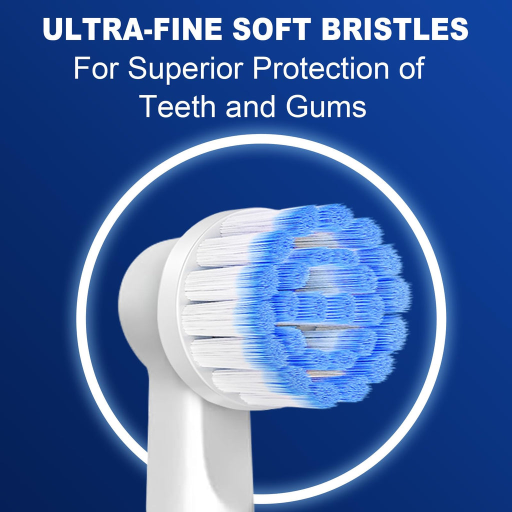 Pro Sensitive Gum Care Replacement Brush Heads Compatible with Oral-B Electric Toothbrushes, 8 Pack High Density Extra Soft Bristles Toothbrush Heads Refill, White