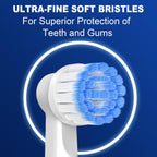 Pro Sensitive Gum Care Replacement Brush Heads Compatible with Oral-B Electric Toothbrushes, 8 Pack High Density Extra Soft Bristles Toothbrush Heads Refill, White