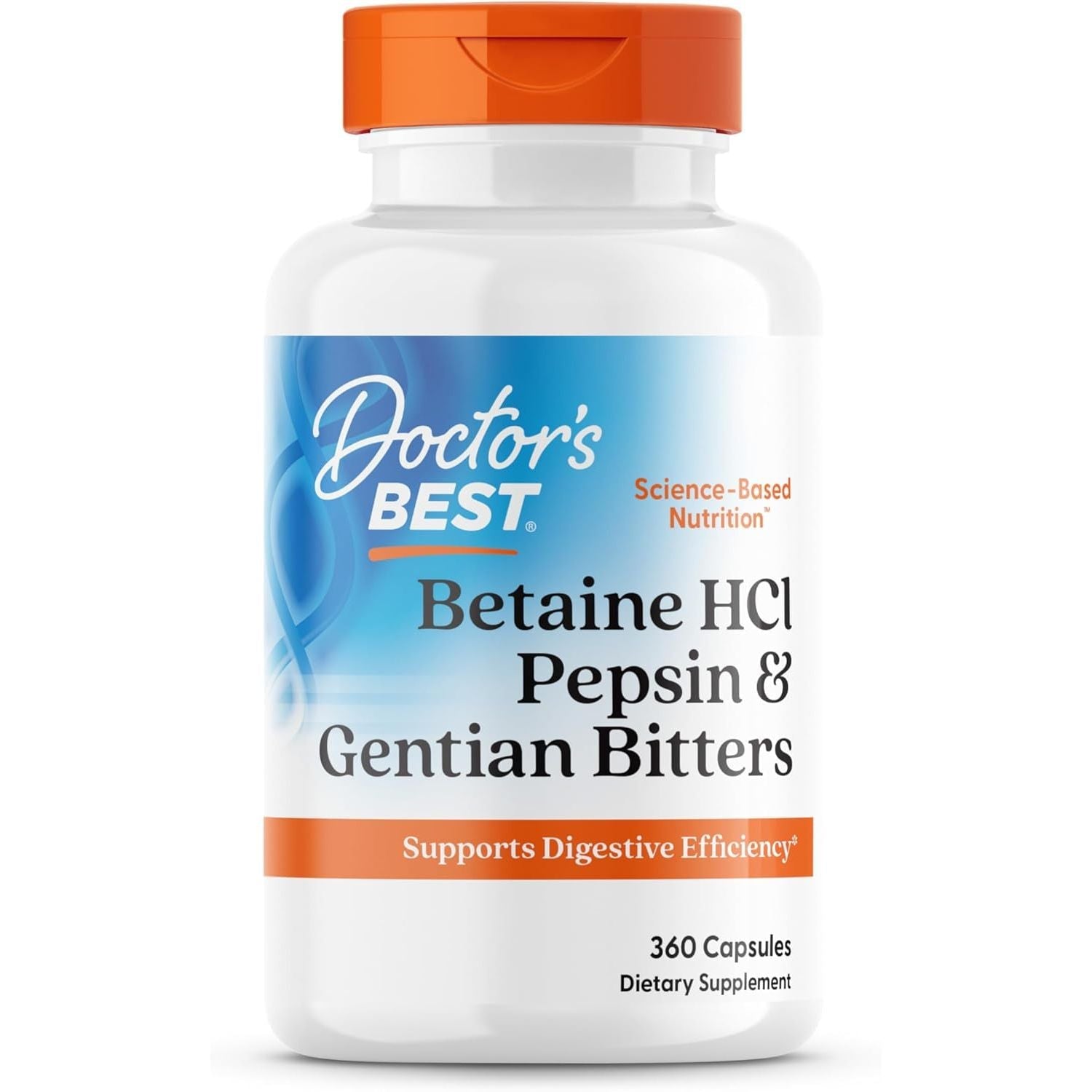Buy now Doctor's Best Betaine HCI Pepsin & Gentian Bitters, Digestive Enzymes for Protein Breakdown & Absorption, Non-GMO, Gluten Free, 360 Count (Pack of 1) 360 Count (Pack of 1) Unflavored at indiglob india