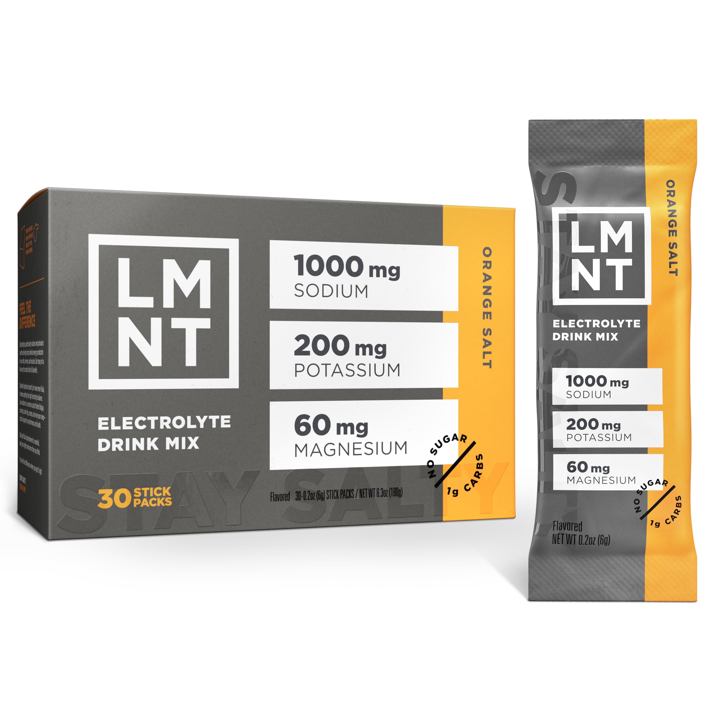 Buy now LMNT Zero Sugar Electrolytes - Variety Pack | Drink Mix | 12-Count Orange Salt 30 Count at indiglob india