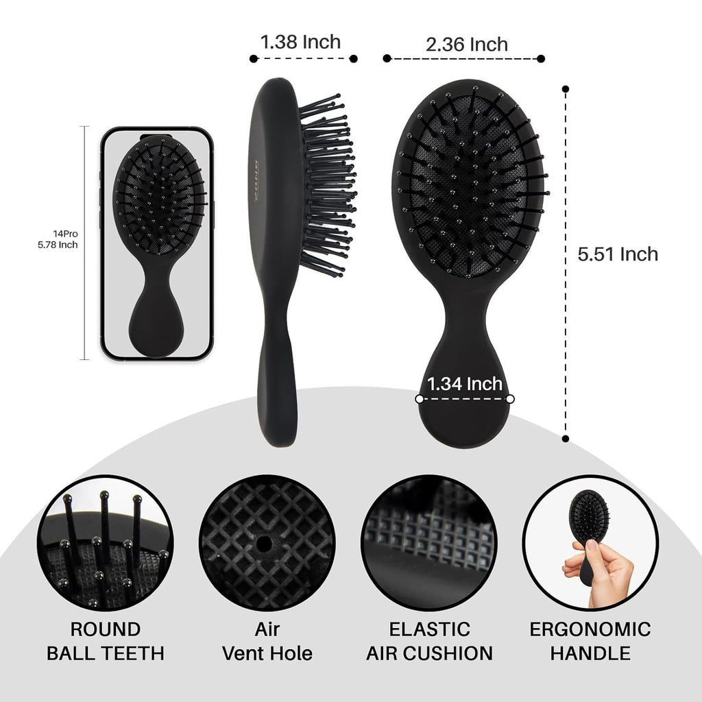 RHOS Folding Brush with Mirror for Women, ergonomic design, air vent holes, compact, available online for easy ordering.