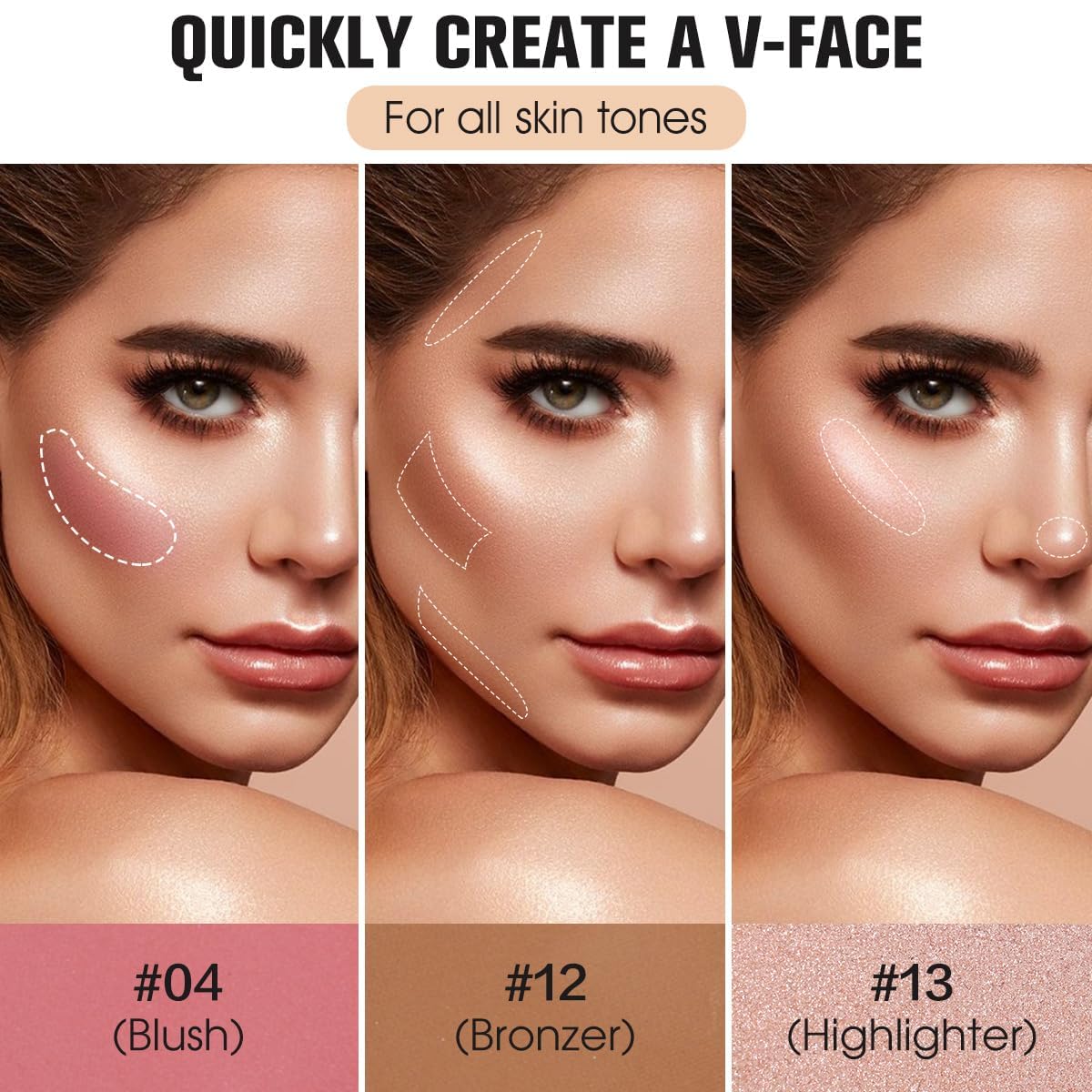 16 Color Contour Palette Makeup with 2 Brushes - Blush Highlighter Bronzer All-in-One Makeup Palette Contour Set - Face Cosmetics Gift, Holiday Beauty for Women (SET2)