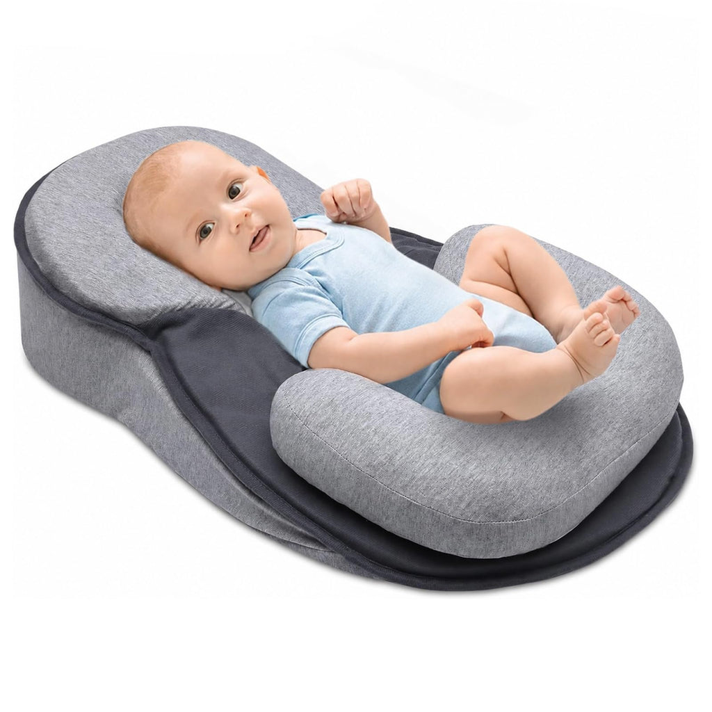 Baby Feeding Support Wedge Pillow, Infant Nursing Cushion with Gentle Incline for Bottle Feeding and Tummy Time, Portable Lounger Support