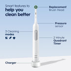 Buy now Oral-B Pro 1000 Rechargeable Electric Toothbrush, White at indiglob india