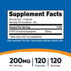 Nutricost 5-HTP 200mg, 120 Vegetarian Capsules (5-Hydroxytryptophan) | GMO-Free and Gluten Free