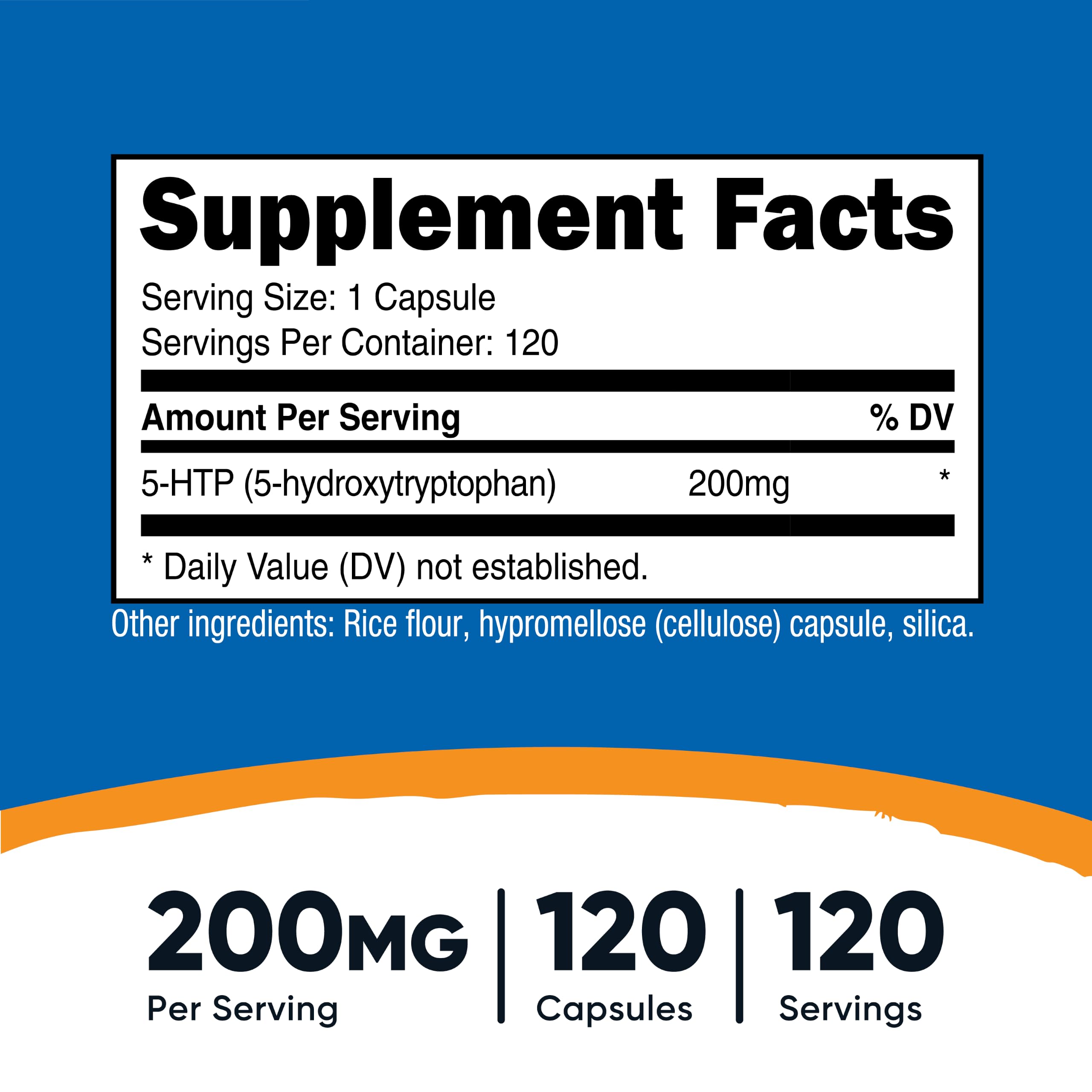 Nutricost 5-HTP 200mg, 120 Vegetarian Capsules (5-Hydroxytryptophan) | GMO-Free and Gluten Free