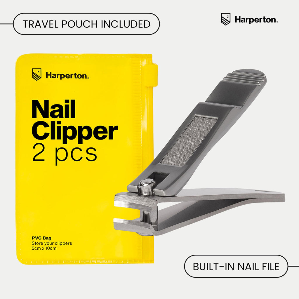 Ultra Sharp Nail Clippers Set for Men & Women - 2 Pack Professional Stainless Steel Toe Nail Clippers with Built-in File & Travel Case - Heavy Duty Fingernail Clippers Kit for Thick Nails for Seniors