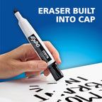 EXPO Magnetic Dry Erase Markers with Built-In Eraser, Fine Tip, Assorted Colors, 8 Count - Classroom White Board, Teacher Supplies, School Locker