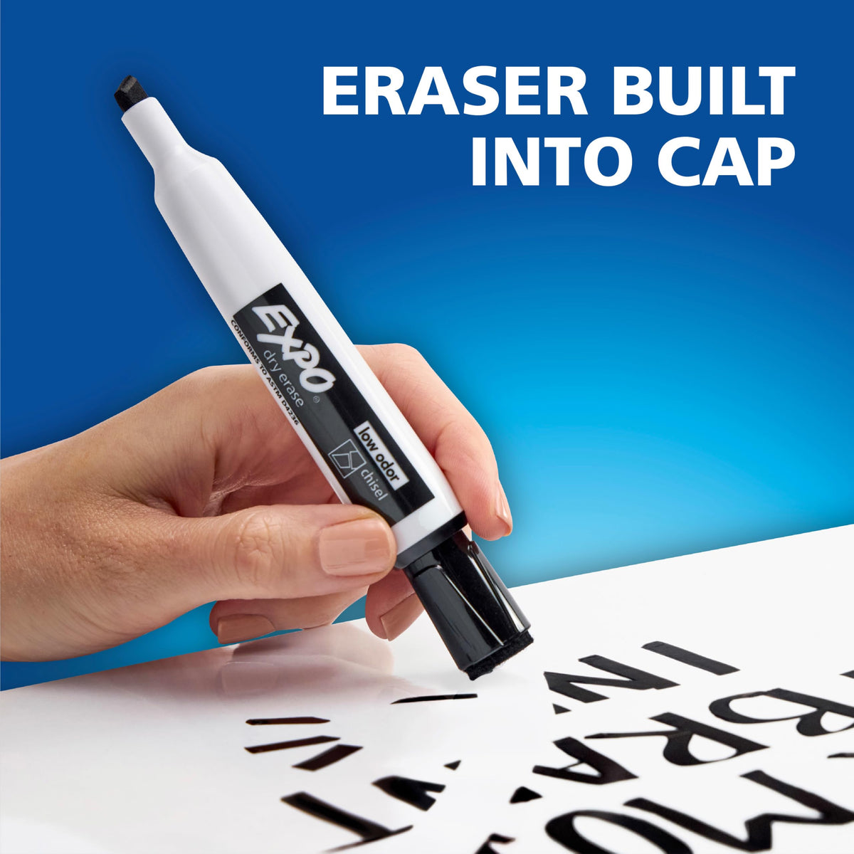 EXPO Magnetic Dry Erase Markers with Built-In Eraser, Fine Tip, Assorted Colors, 8 Count - Classroom White Board, Teacher Supplies, School Locker