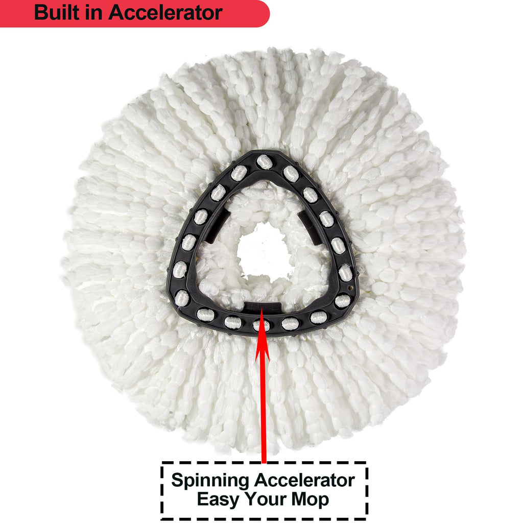 [3 Pack] Mop Replace Heads, Mop Refill Heads Replacements Compatible with O Cedar Spin Mop 1-Tank System- Easy to Replace, Microfiber, Machine Washable