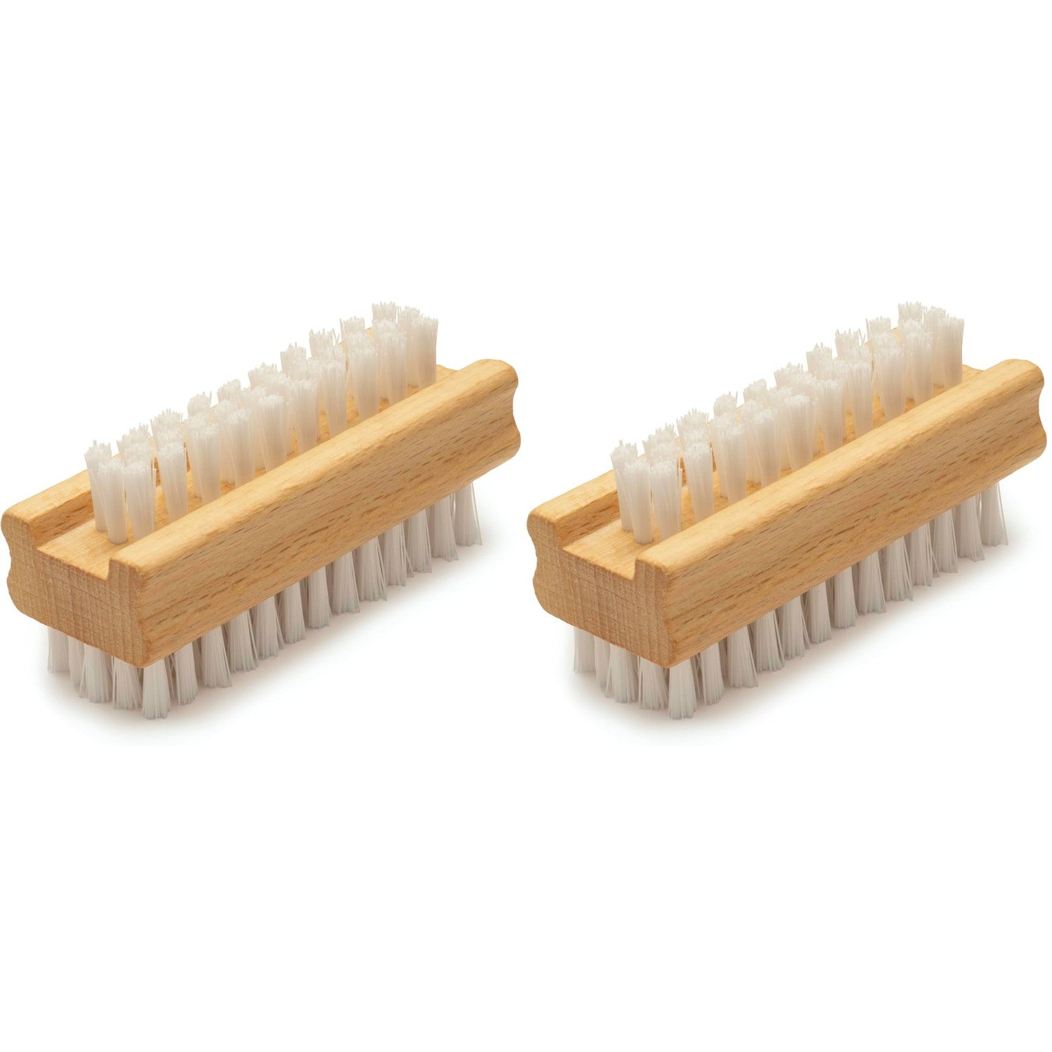 Konex Non-Slip Wooden Two-sided Hand and Nail Brush. Fingernail Brush for Nail Cleaning and Scrubbing. Heavy duty Stiff Nail Brush for Travel. Mechanic hand scrub brush with molded grip.