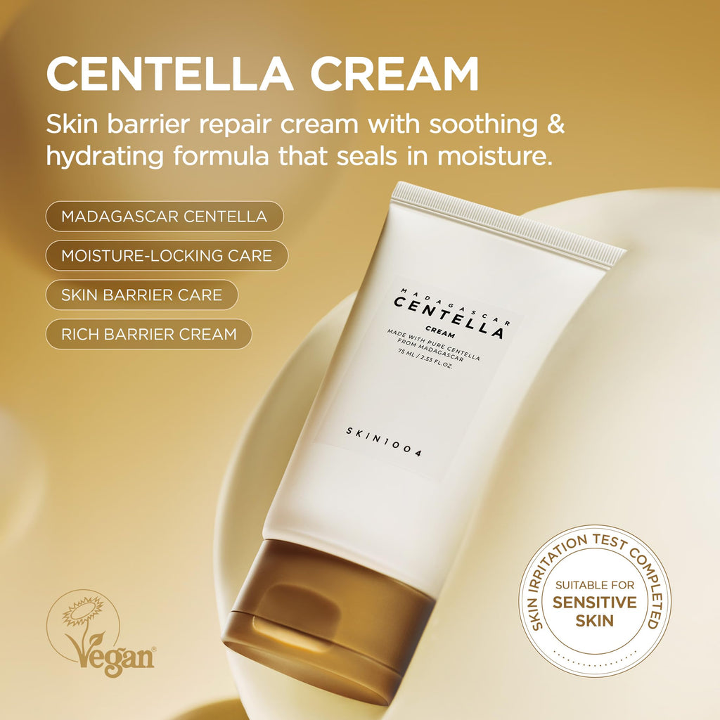 Buy now SKIN1004 Madagascar Centella Cream, 2.54 fl.oz, 75ml, Korean Face Moisturiser with Centella Asiatica, Face Cream with Panthenol & Shea Butter, Face Moisturizer for soothing, Daily Korean Skincare at indiglob india