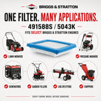 Briggs & Stratton 491588S Genuine Flat Air Filter