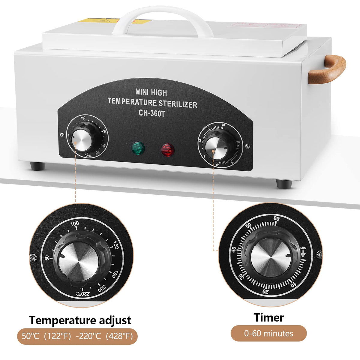 High Temperature Sterilizer Dry Heat Nail Tool Dental Tool Sterilizer 1.5L