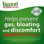 Beano Digestive Enzyme, Preventive Gas Relief for Adults, Helps Prevent Gas & Bloating, 180 Tablets