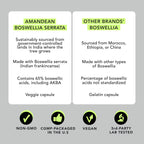 AMANDEAN Boswellia Serrata Extract Capsules 65%, Frankincense, 500mg, 120ct