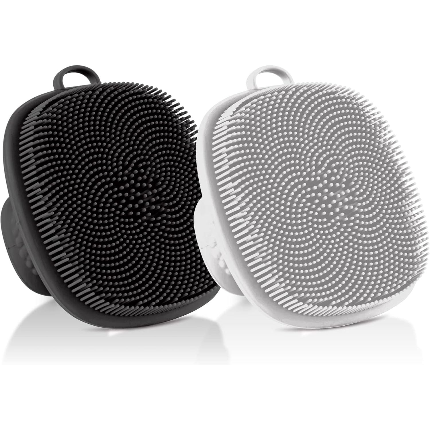 Buy now VWMYQ Face Scrubber, Silicone Face Scrubber for Men Facial Cleansing Brush Silicone Face Wash Brush Manual Waterproof Cleansing Skin Care Face Brushes for Exfoliating- Black Black+white at indiglob india