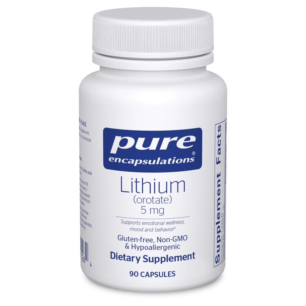 Pure Encapsulations Lithium (Orotate) 5 mg, 180 Capsules | Brain Support Supplement, with N-Acetyl-L-Cysteine (NAC) for Memory and Brain Behavior*, Gluten-Free and Non-GMO
