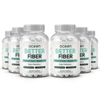 Organics Ocean Better Fiber - Daily Fiber Supplement - Soften Stool for Effortless Bowel Movements - with Psyllium Husk and Slippery Elm - 3 Bottles