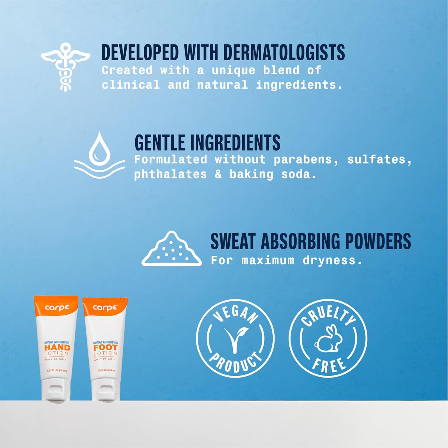 Buy now Carpe Sweat Absorbing Hand and Foot Lotion Bundle (3 Hand and 3 Foot Tubes), Stop Sweaty Hands and Sweaty, Smelly Feet, Dermatologist-Recommended at indiglob india