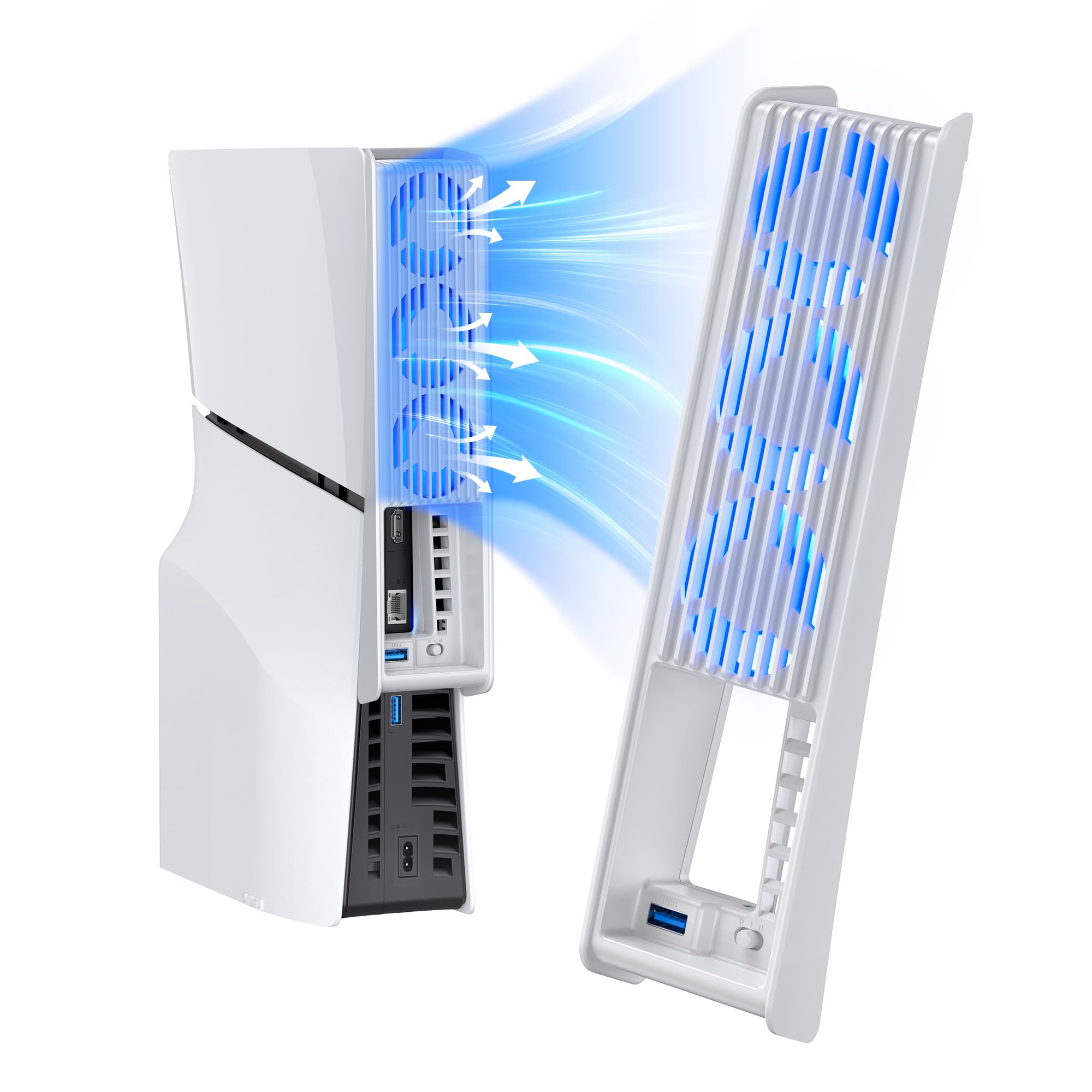 Buy now KIWIHOME Cooling Fan for PS5 Accessories, Upgraded Quiet Cooler Fan with Auto Speed, Controller USB3.0 Port & LED for PS5 2020 Only, Not for PlayStation 5 Slim/Pro, White PS5 Slim Fan Full White at indiglob india