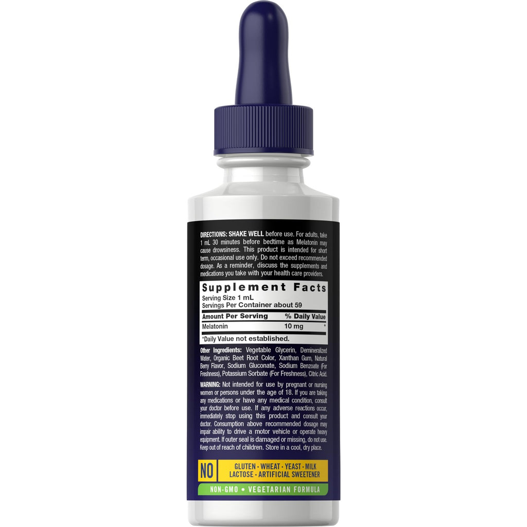 Carlyle Melatonin 10mg | 2 fl oz Liquid Drops | Berry Flavor | for Adults | Non-GMO, Vegetarian Supplement